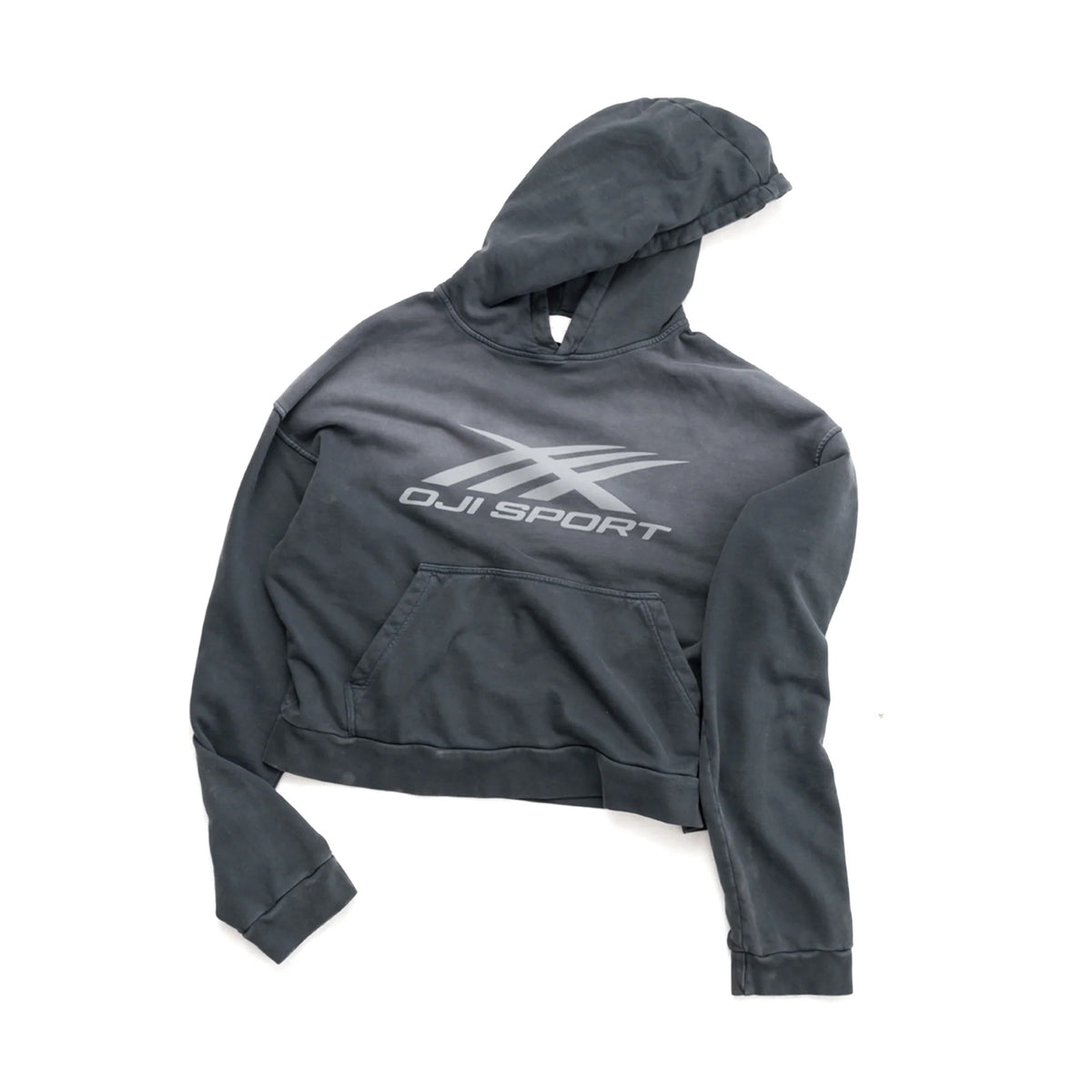 SPORT LOGO WASHED HOODIE DARK GREY